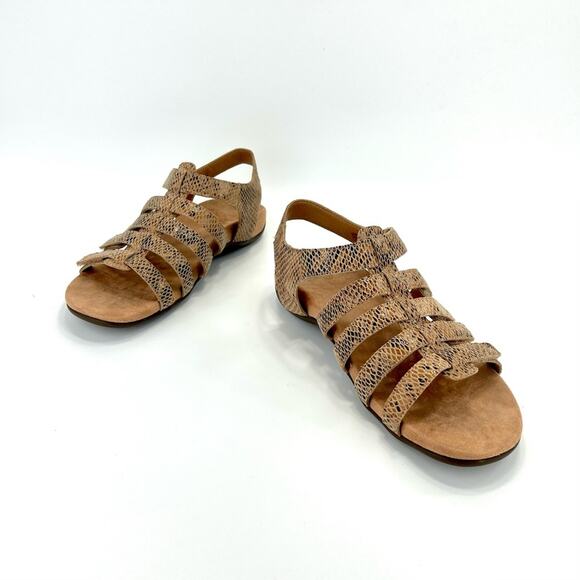 Vionic Harissa Women Sandal Sz 8 Tan Leather Arch Support Adjustable Strap Comfy - Picture 12 of 16